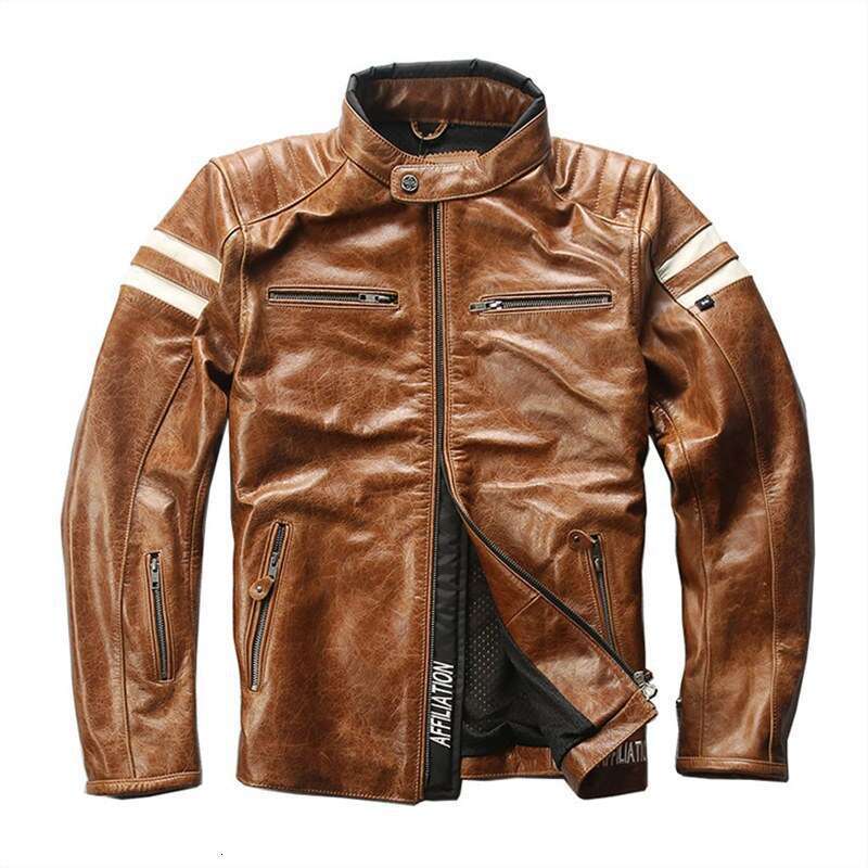 Leading Layer Cowhide Men's 80 Harley Two Bar Motorcycle Leather Jacket