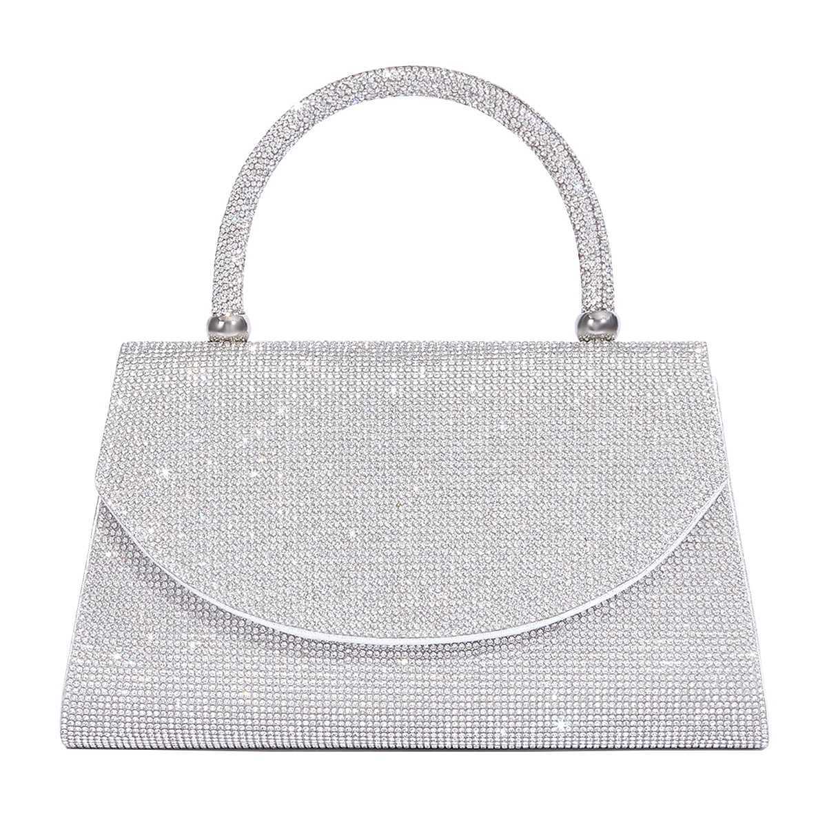 rhinestone handbag party sparkling evening bag fashionable shoulder bag wedding silver bag womens wallet Z250324
