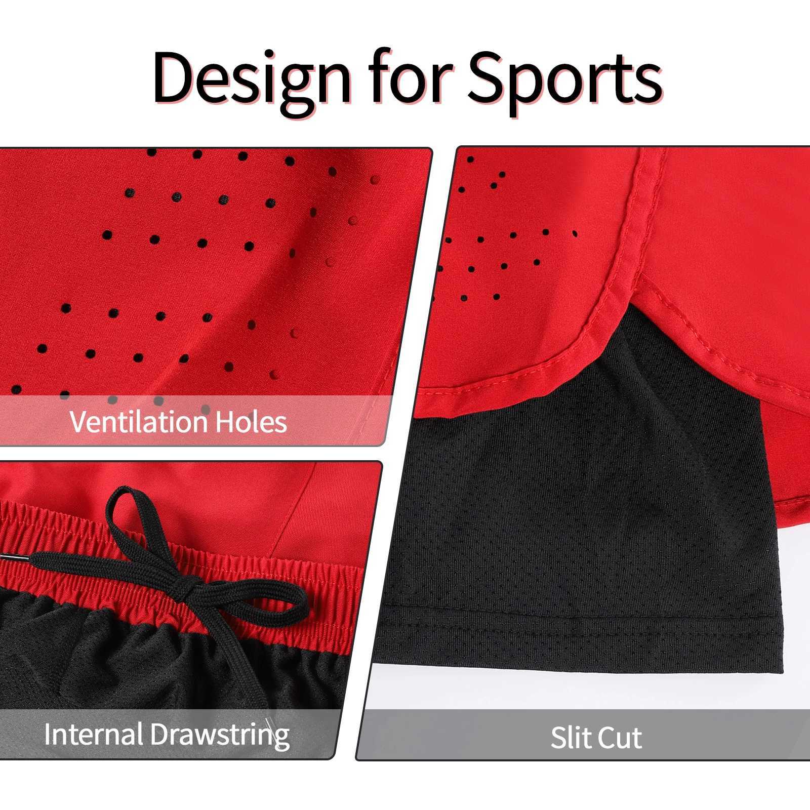 ARLUXEO Mens Running Shorts 2 Spring Fitness Training Outdoor Running Shorts Quick Drying Breathable B79 W250324