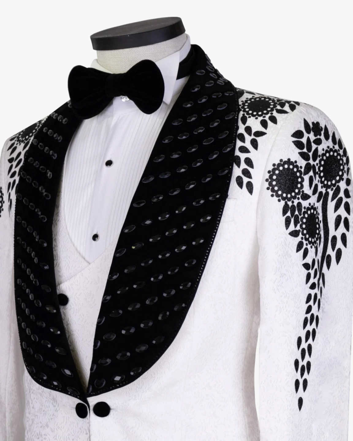 Unique Wedding Tuxedos Appliques Beaded Men Suit Shawl Lapel 2 Piece Set Jacket Pants Fashion Party Business Blazers Customized