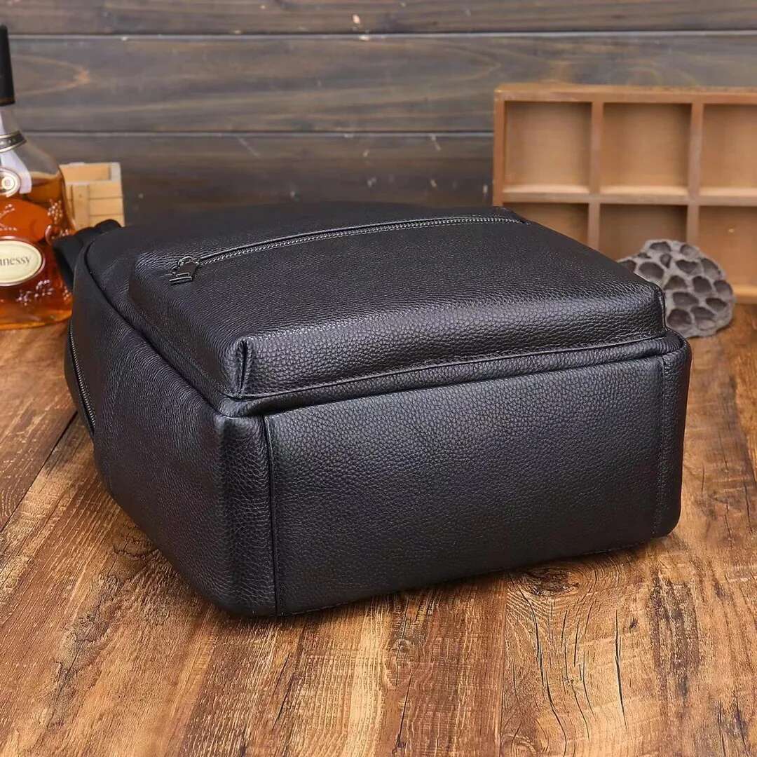 New Fashion Brand Genuine Men Backpacks Real Natural Leather Student Backpack Boy Business Laptop School Bag