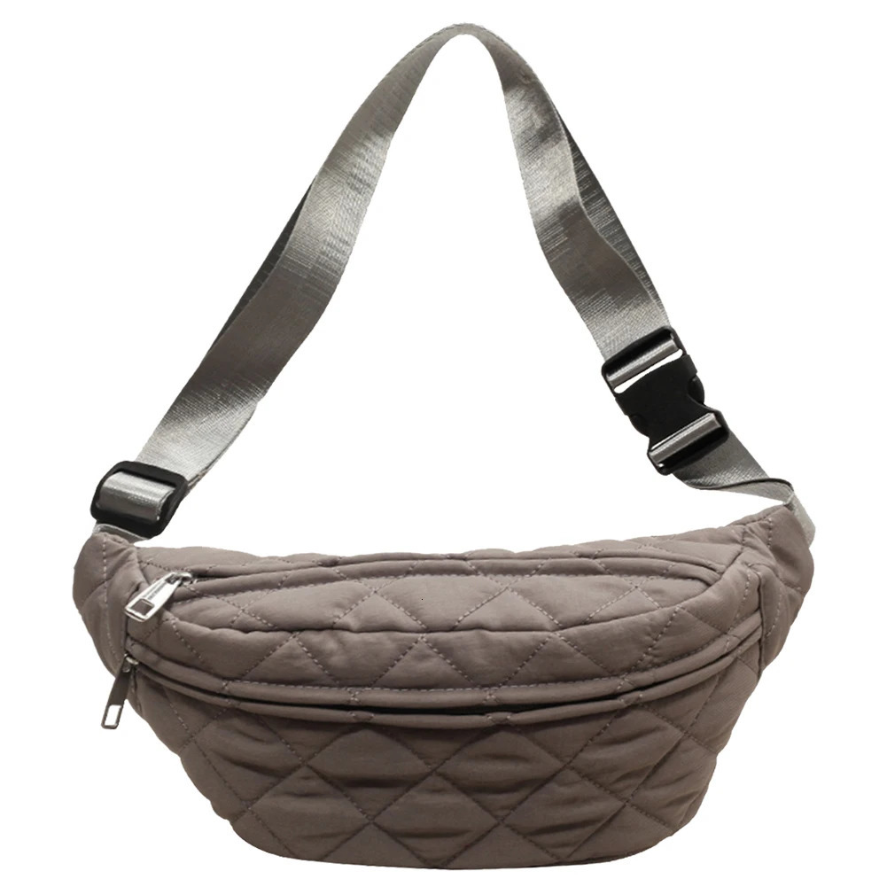 Quilted Waist Bag Stylish Waist Pack Adjustable Strap Crossbody Sling Bag Large Capacity Soft Bum Bag Zip Closure Chic Hobo Bag 250324