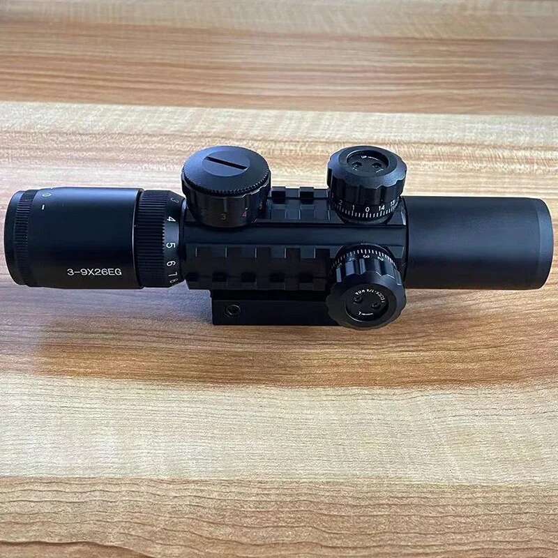 3-9x26EG Outdoor Long Range Riflescope Optic Sniper Rifle Sight Red Green Reticle Tactica Scope