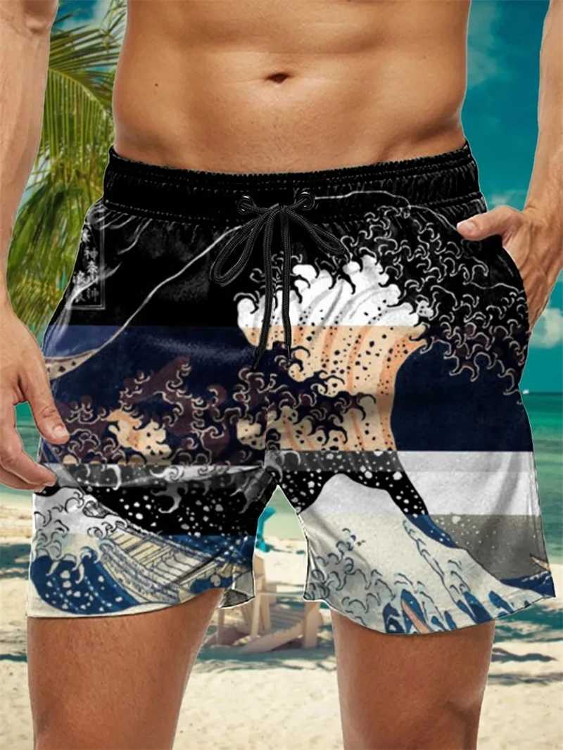 New mens beach shorts 3D printed with tropical fish and marine animal patterns for summer 2025 Hawaiian board shorts for children Y2k swimming trunks 