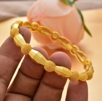 18K Dubai Gold Color Bangles For Women African India Party Wedding Bracelets Bangles Gifts