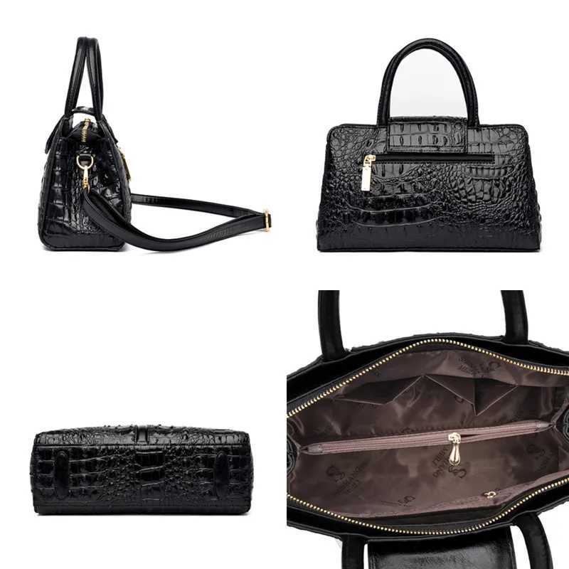 New Leather Womens Messenger Bag Crocodile Womens Cross Shoulder Bag 2023 High Quality Womens Handbag Z250324