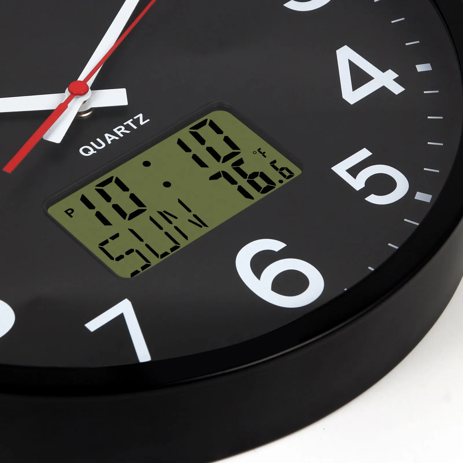 Wall Clock Battery Operated12 Silent Wall ClockAnalog and DigitalLED/LCD Digits Display Time/Date/Temperature Display 250325