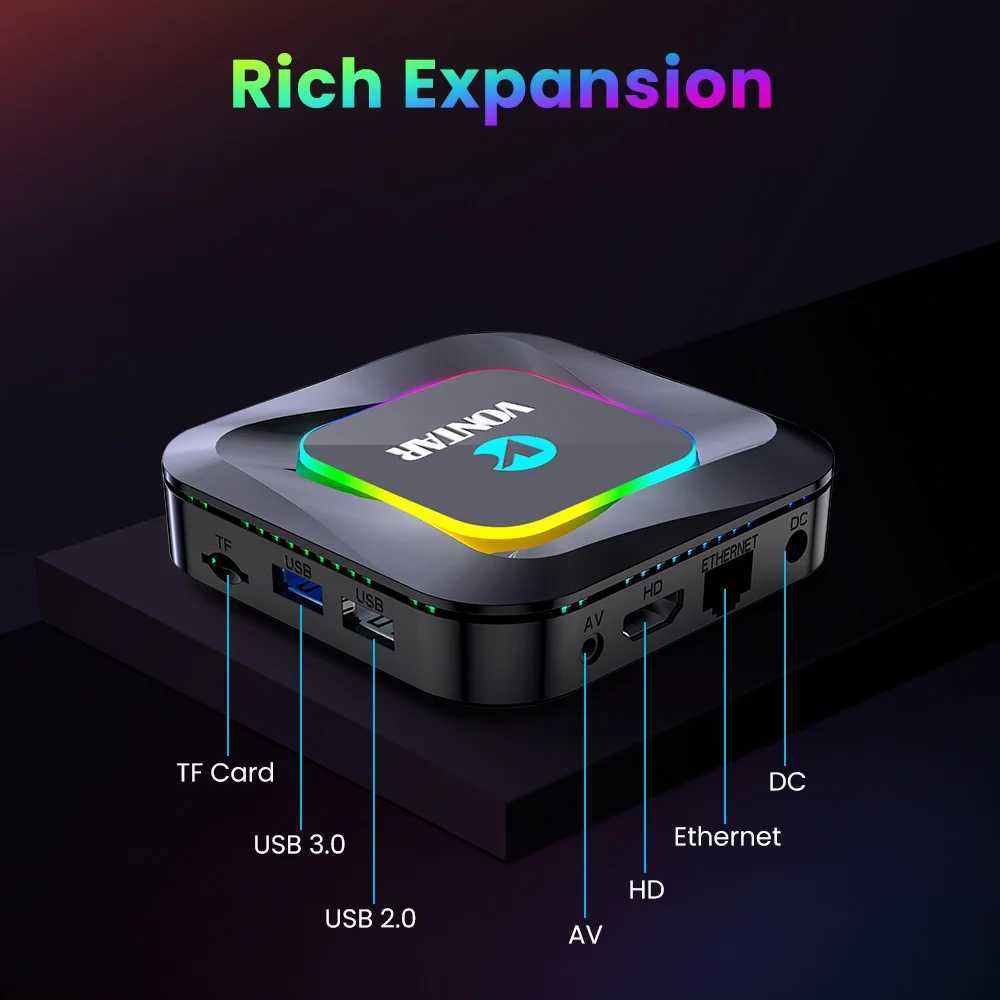 VONTAR R3 TV box Android 13 Rockchip RK3528 quad core Cortex A53 supports 8K video BT Wifi6 Google voice media player set-top box X250325