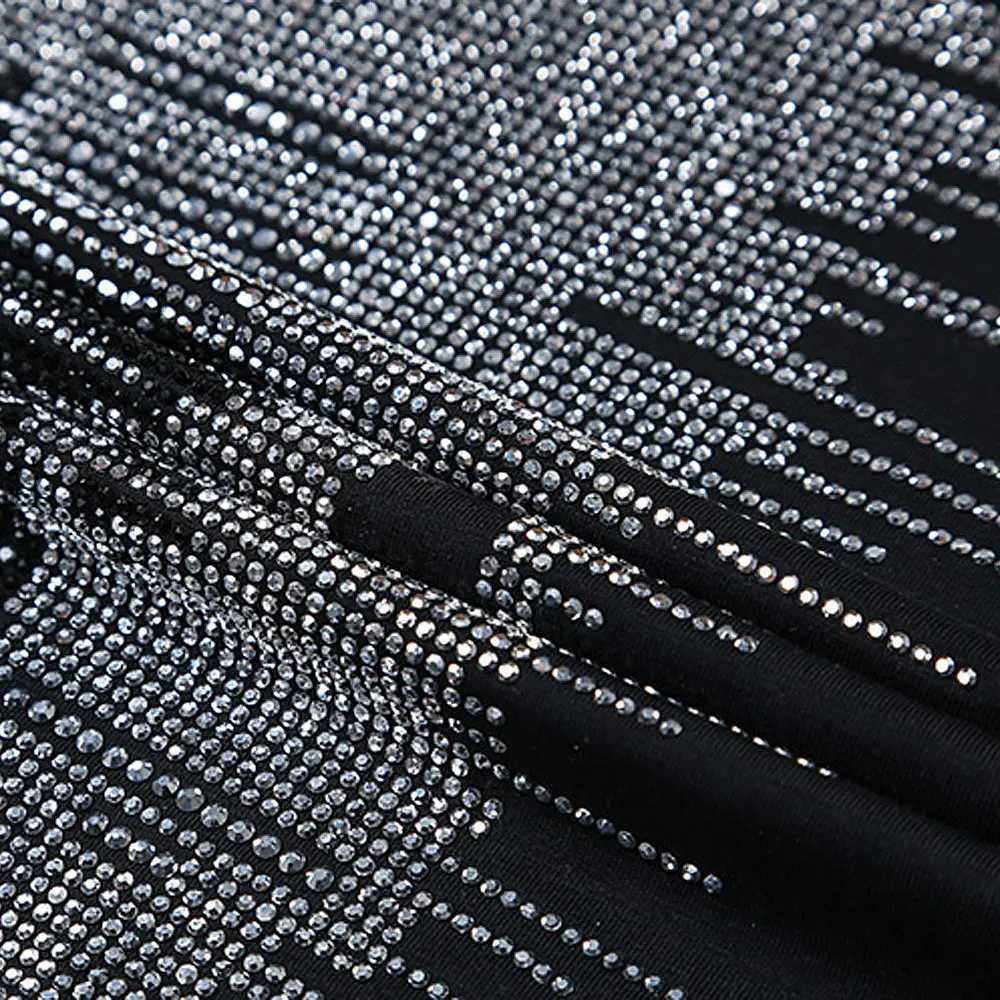 British style mens summer skull T-shirt shiny T-shirt mens fashion street clothing Rhinestone print mens T-shirt Camisetas Hombre W250324