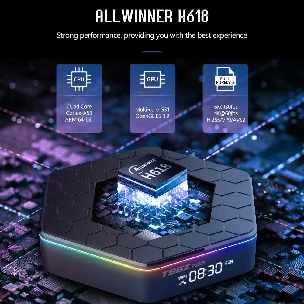 New T95Z Plus Android 12 TV Box Allwinner H618 6K 2.4G 5G Wifi6 4GB 64B 32GB 2GB 16GB BT5.0 H.265 Global Media Player Receiver X2503251