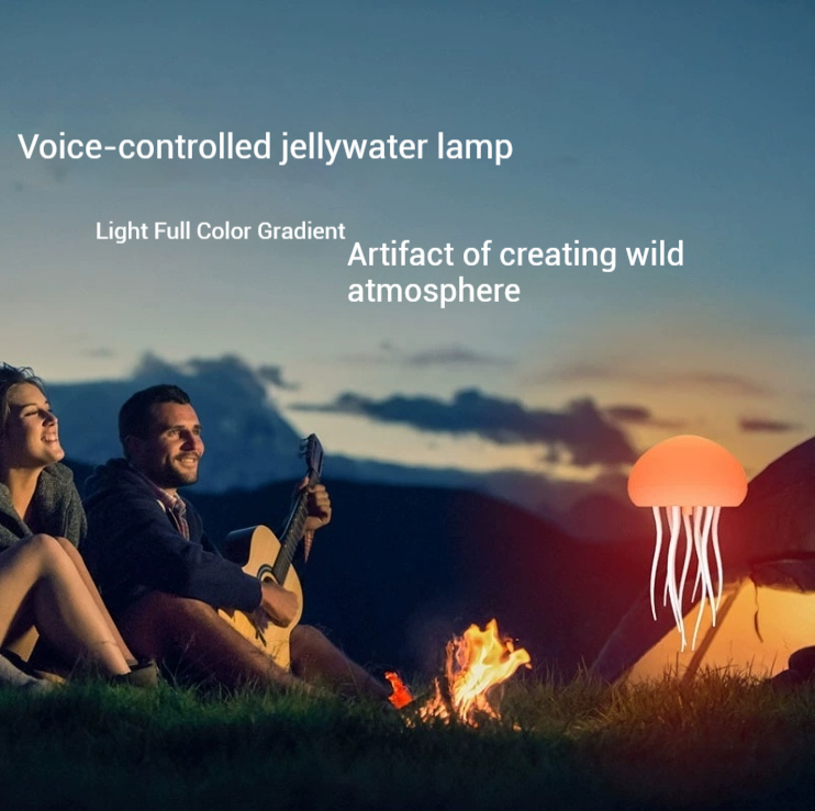Elegant Voice Controlled Jellyfish LED Light Fixture - Enhance Your Sleep Environment with Colorful & Energy Saving Accents