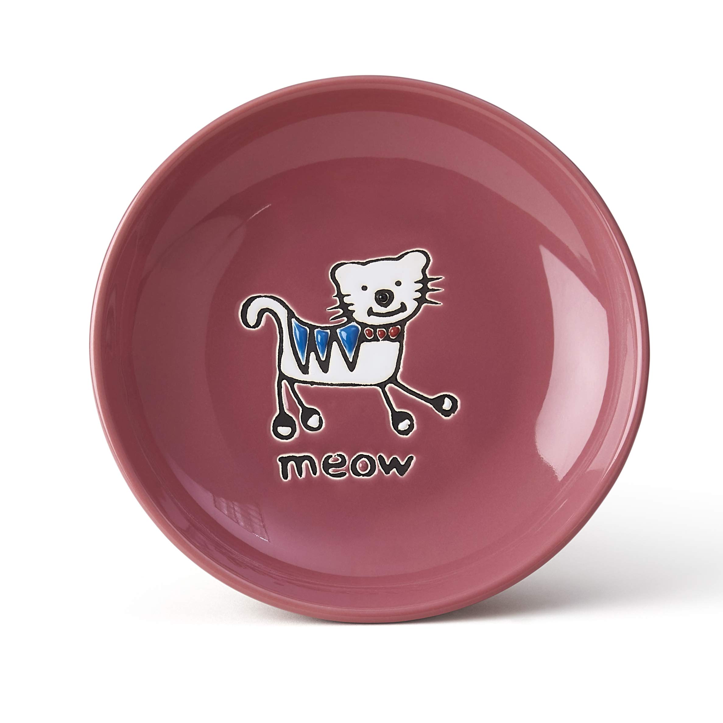 Cat-Friendly Washable Ceramic Food Bowl Silly Cat Logo, Durable 2 Cups Size, Perfect for Basin Use