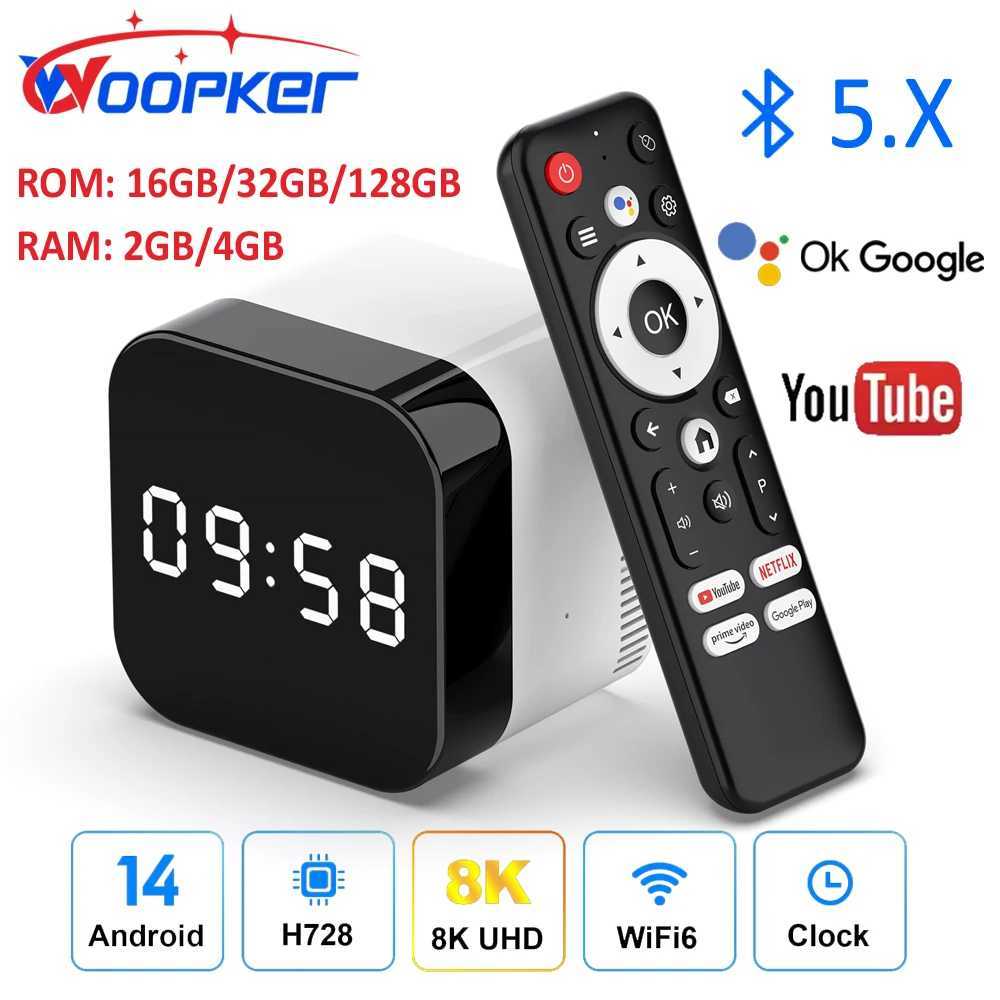 WOOPKER H96 MAX H728 Smart TV Box Android 14 Allwinner Eight Core 8K Wifi6 BT5.0 Media Player Google Voice Assistant Settings Top Box X250325