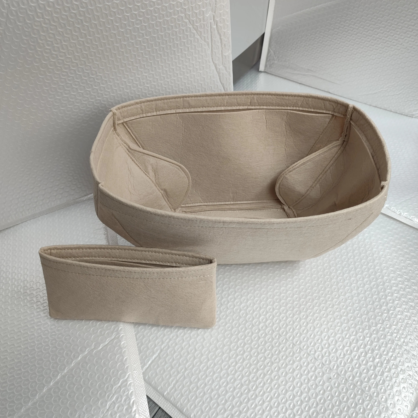 Bag style storage bag and organization to maintain shape lined with wallet bag style organizer inserted for bicycles and mini handbags for bicycles 25