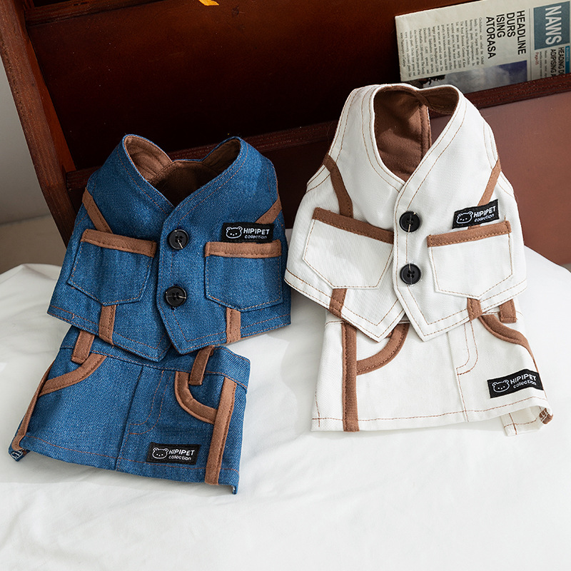 Fashion Designer Dog Apparel Dress Suit Luxury Jean Dog Dress
