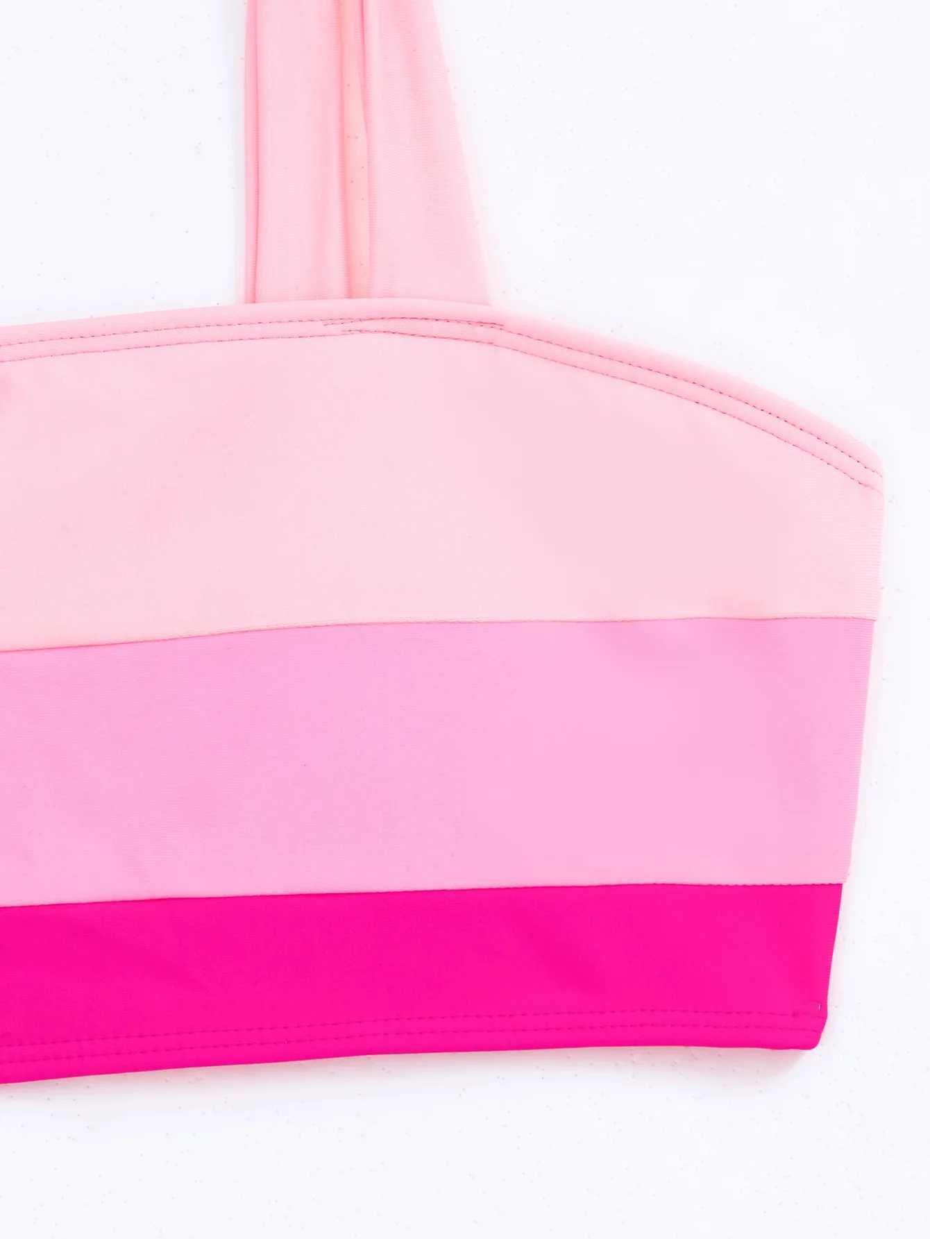 Sexy Tie Shoulder High Waist Bikini Set Two Piece Swimsuit Womens Apron Swimsuit Bandeau Brazil Biquini Beach WearXJ250324