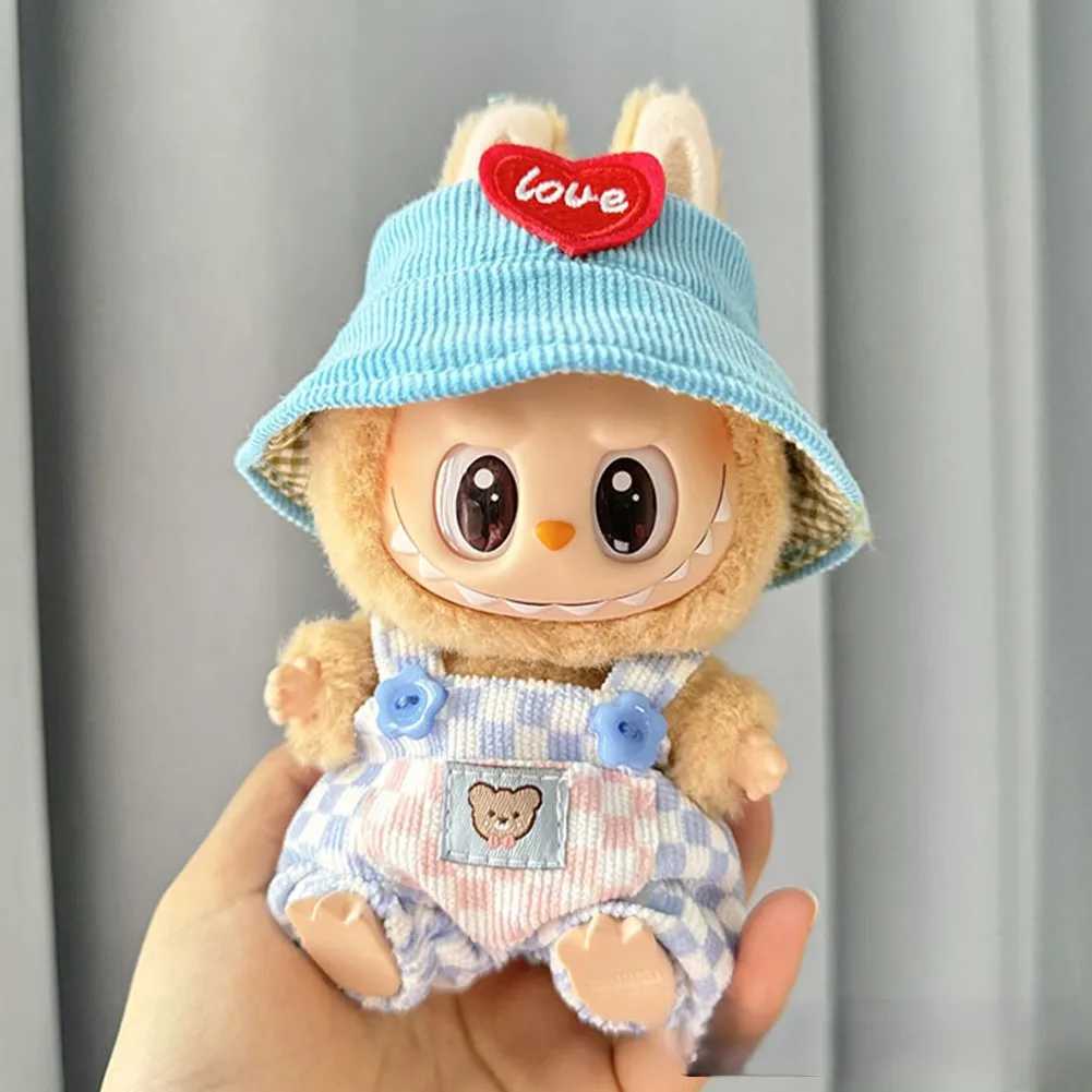 Suitable for 15cm cute mini Labubu clothing Kaii bib pants with matching shoe Labubu accessoriesXJ250324