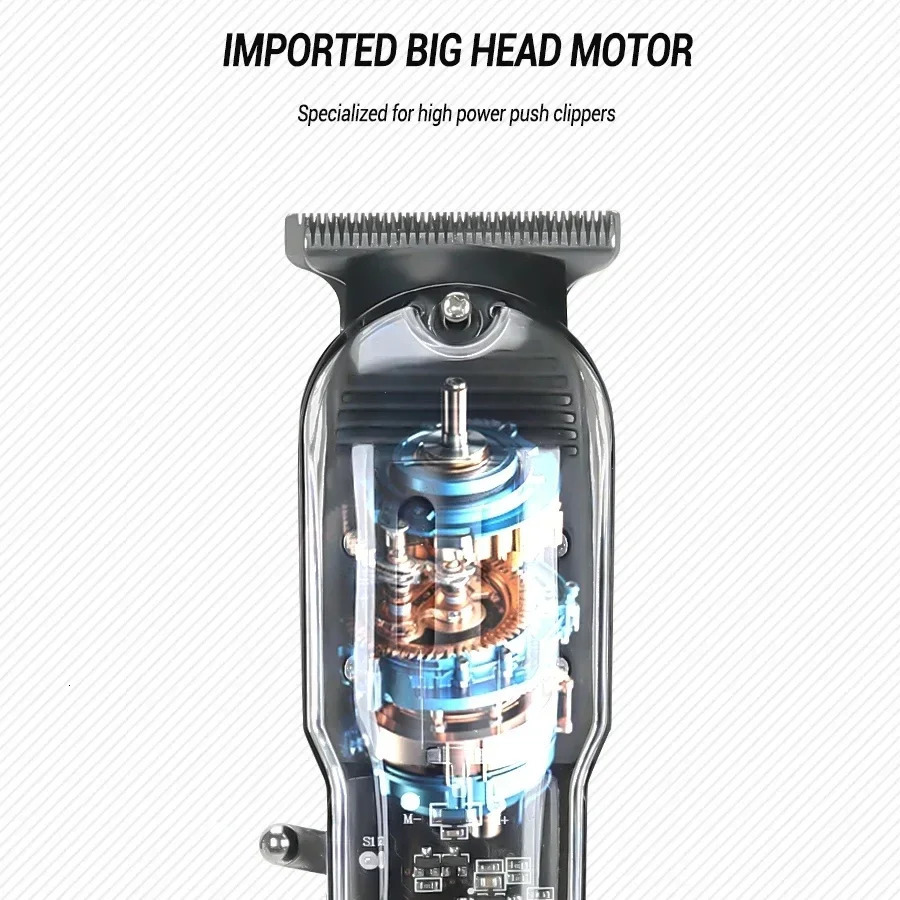 Professional Hair Clippers Rechargeable Hair Clipper Transparent Electric Hair Trimmers For Men Cordless Hair Cut Machine 250324