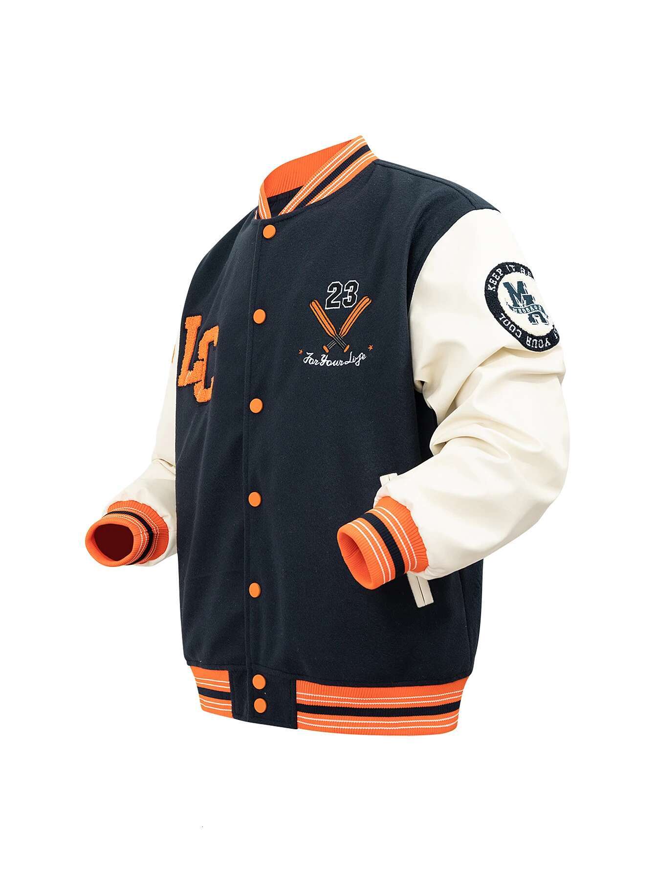 Mens Varsity Jacket Vintage Letterman Embroidery Bomber Wool+Faux Leather Jackets College Outerwear Coats For Fall&Winter