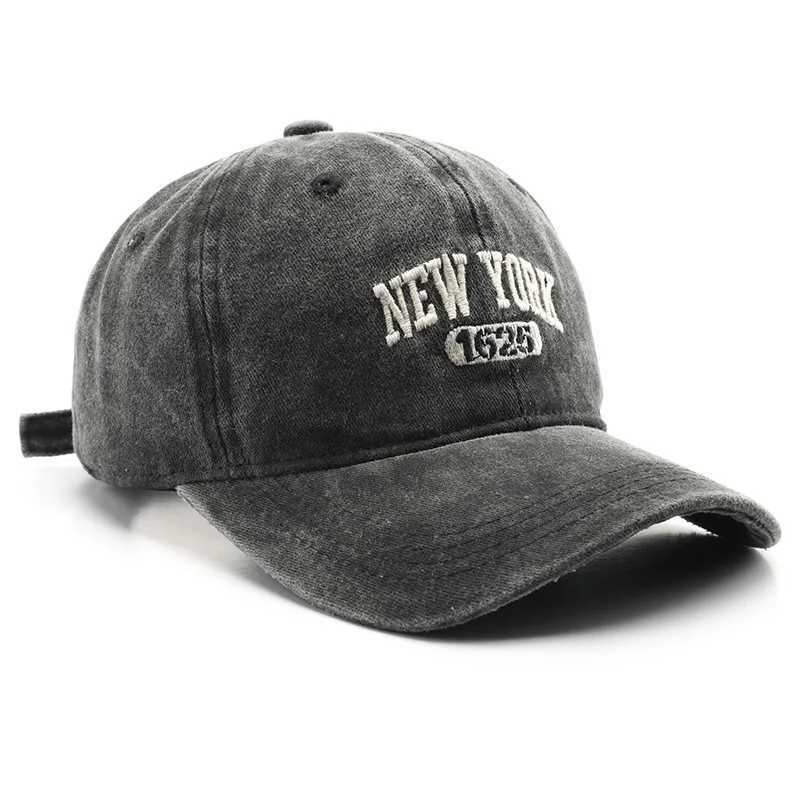 Retro New York Embroidered Buckle Hat Suitable for Women Retro Washed Baseball Hat Spring and Autumn Casual Adjustable Soft Top HatXJ250325