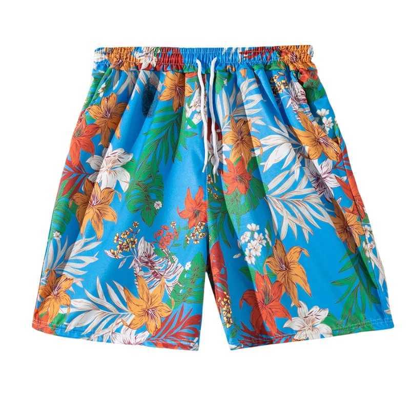 Mens Summer Hawaiian Beach Printed Pants Swimming Quick drying Shorts Loose Home Leisure Breeze Fashion Seaside Holiday Shorts W250324