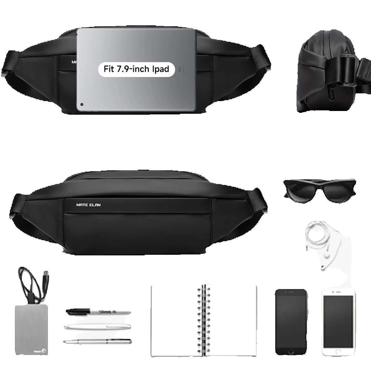 Waterproof Chest Solid Men's Crossbody Daily Phone Shoulder Travel Sports Sg Bag, Trend Men Fanny Pack