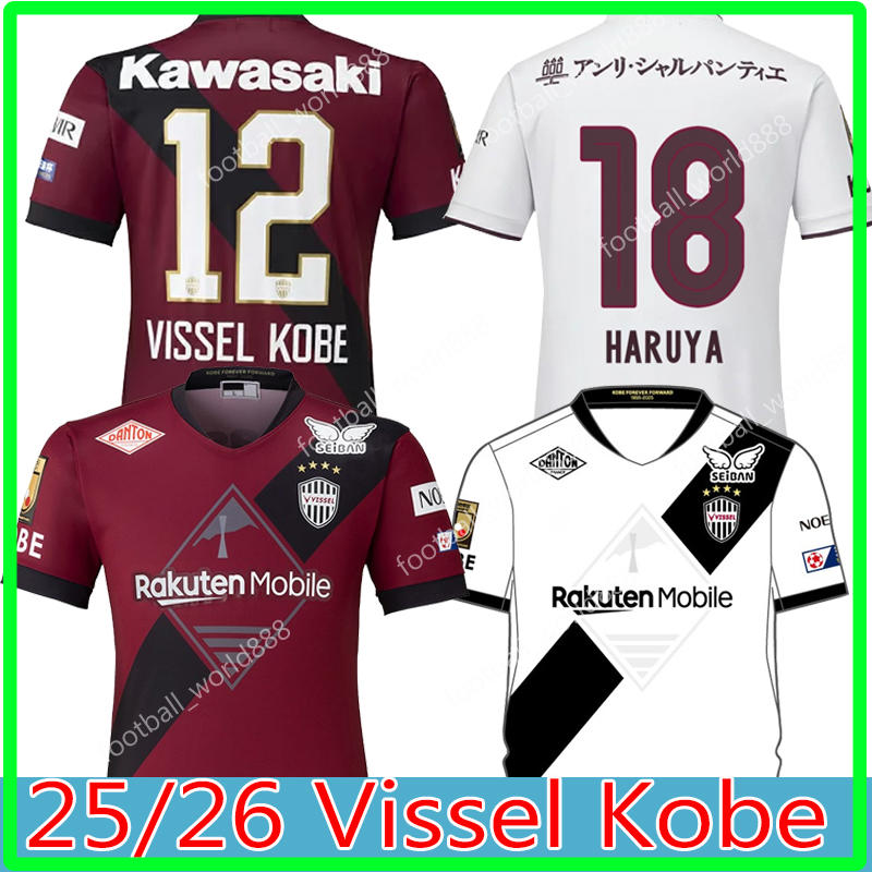 2025/26 Vissel Kobe MIYASHIRO #9 Soccer Jerseys japan J1 League Fans Version Home Away Jersey OSAKO #10 YURUKI #14 HARUYA #18 Men size S-2XL Football Shirts