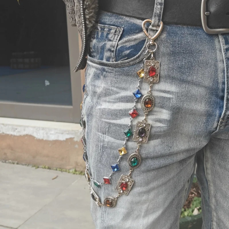 Retro Agate Colorful Pants Chain Styles For Men And Women Light Goods Waist Accessorie Ones Waist Hip Hop Jewelry250318