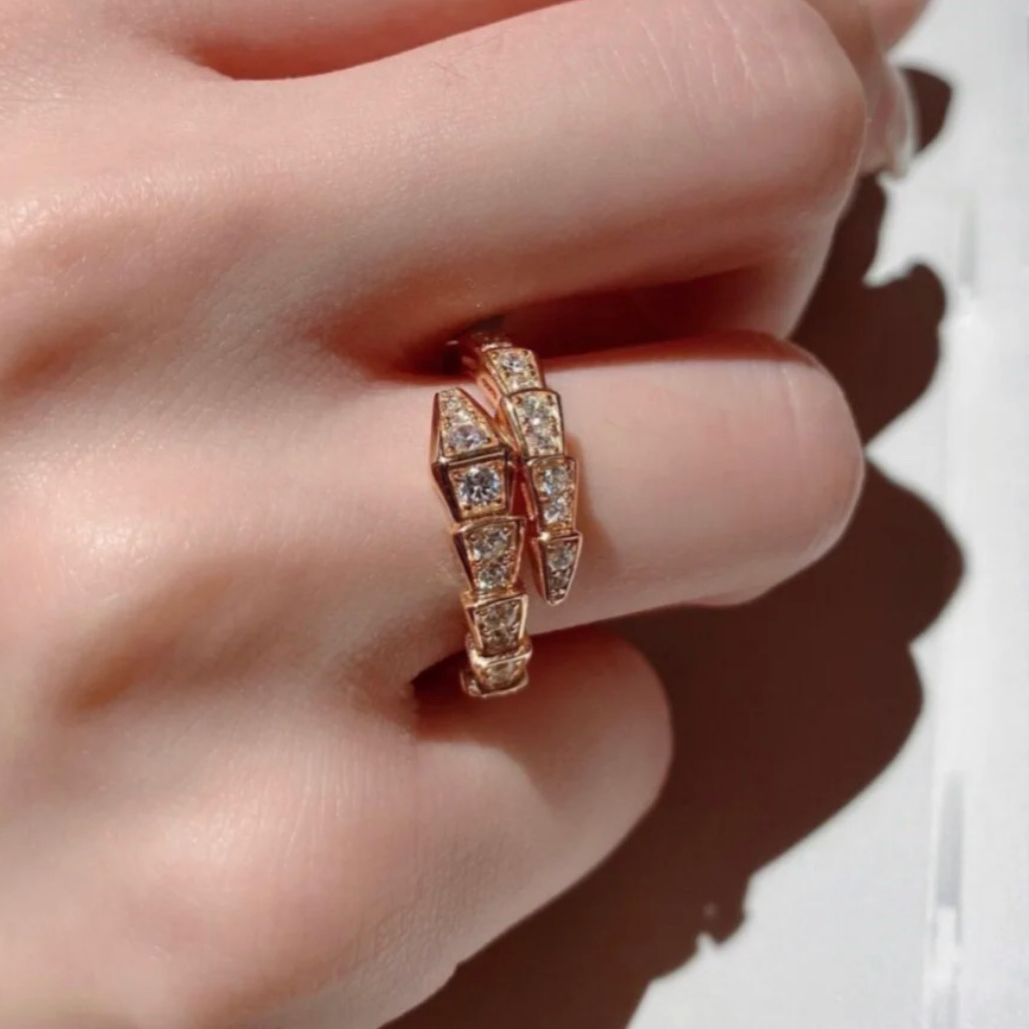 ADITA Thin Elastic Snake designer ring for woman elasticity ring diamond 925 silver Gold plated TOP quality designer jewelry with box 048