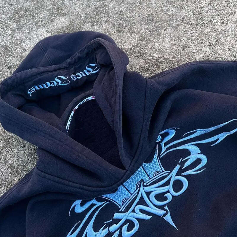 Fashion Personalized Street Loose Hoodie Men's and Women's Same Style Vintage Letter Embroidery gift for man