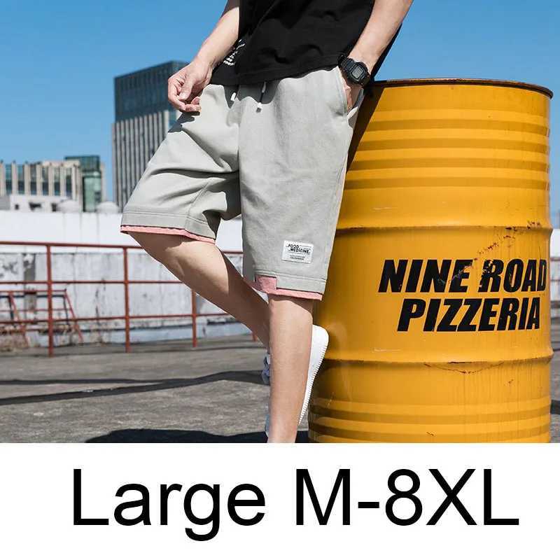 2022 cotton summer new style pull rod shorts mens casual jogging sweatshirt plus size fitness shorts 6XL 7XL 8XL W250324