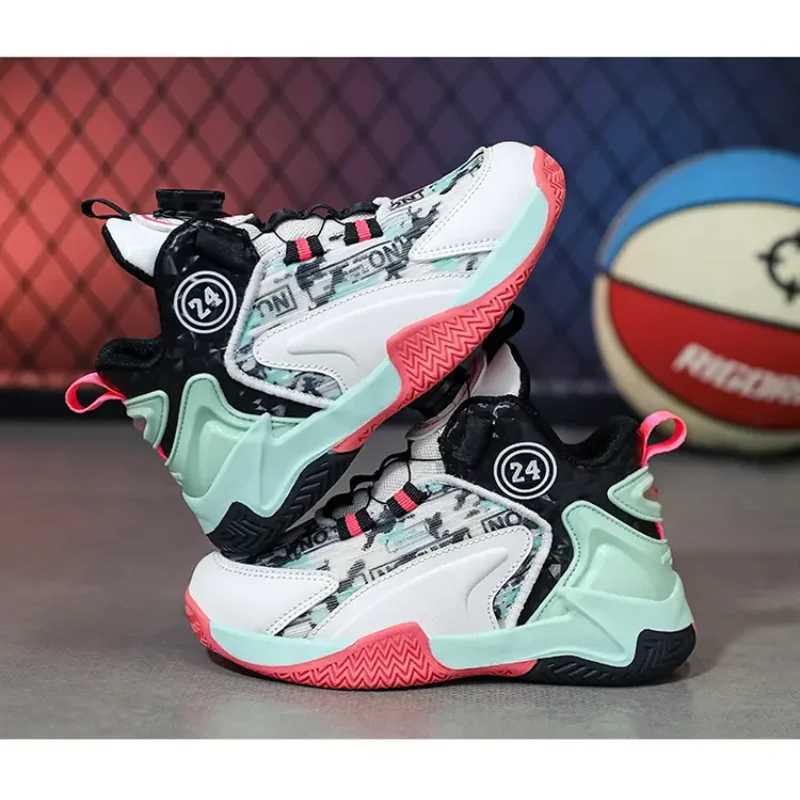 2025 childrens basketball shoes boys and girls sports shoes outdoor anti slip childrens coach sports running shoes W250324