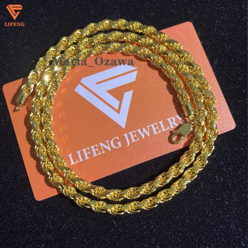 Custom Hip Hop Jewelry Rope Chain 925 Sterling Silver Cuban Link Chain Moissanite Diamond Necklace Men Women