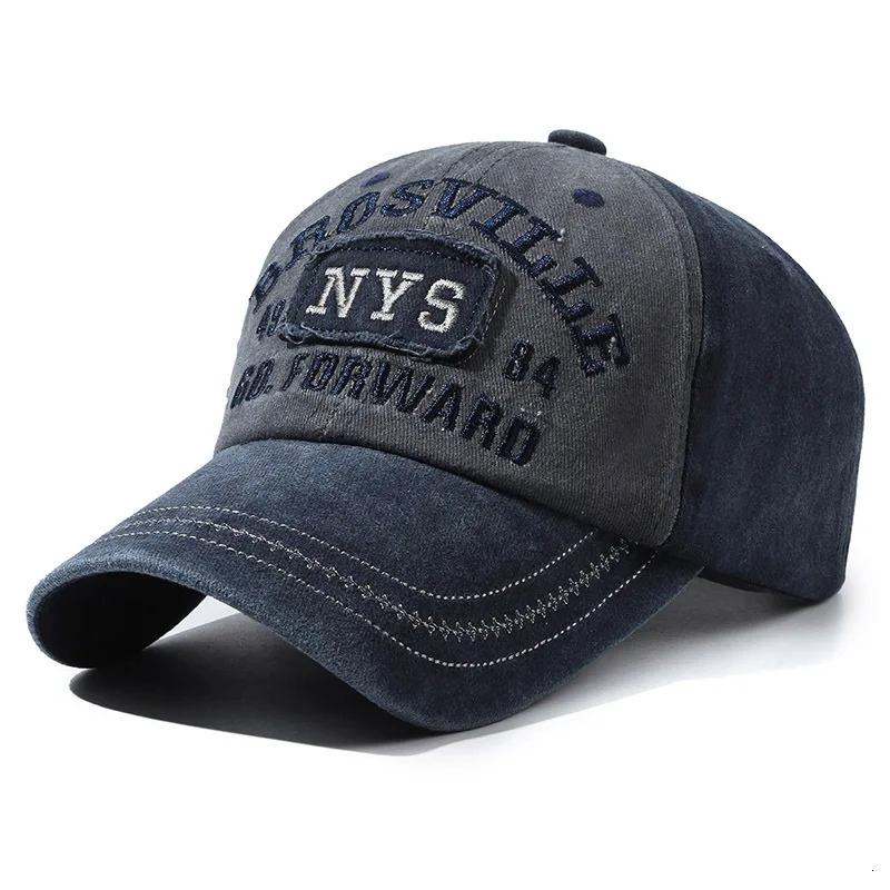 Four Seasons Mens Baseball Cap Casual Distressed Washed Cotton Letters Embroidered Cap Bentrim Dome Rest Idle sunscreen hats 250318