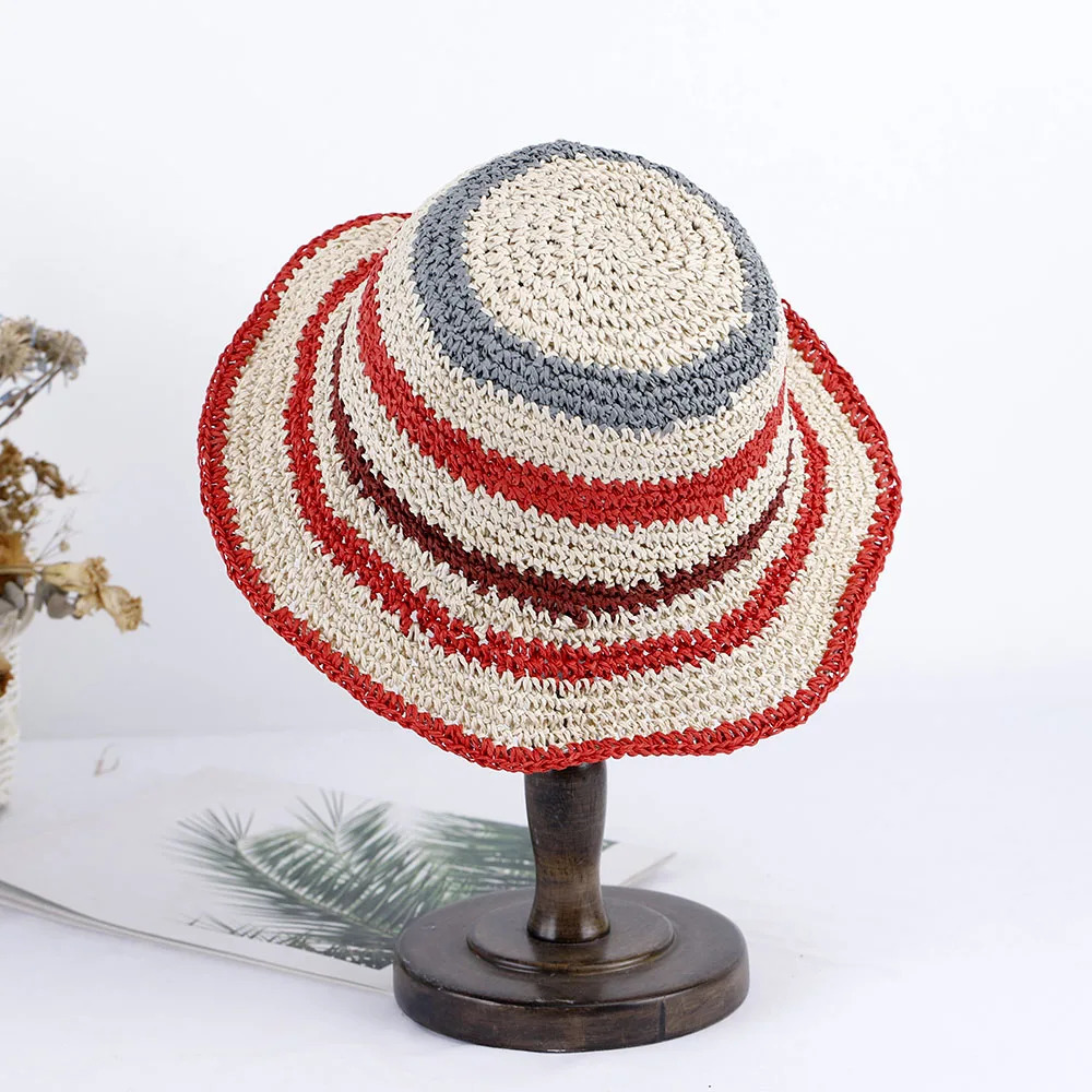 Rainbow Hook Hat Striped Womens Summer Hat Sun Hat Visor Summer Hat Accessories Womens Red Hat 250320