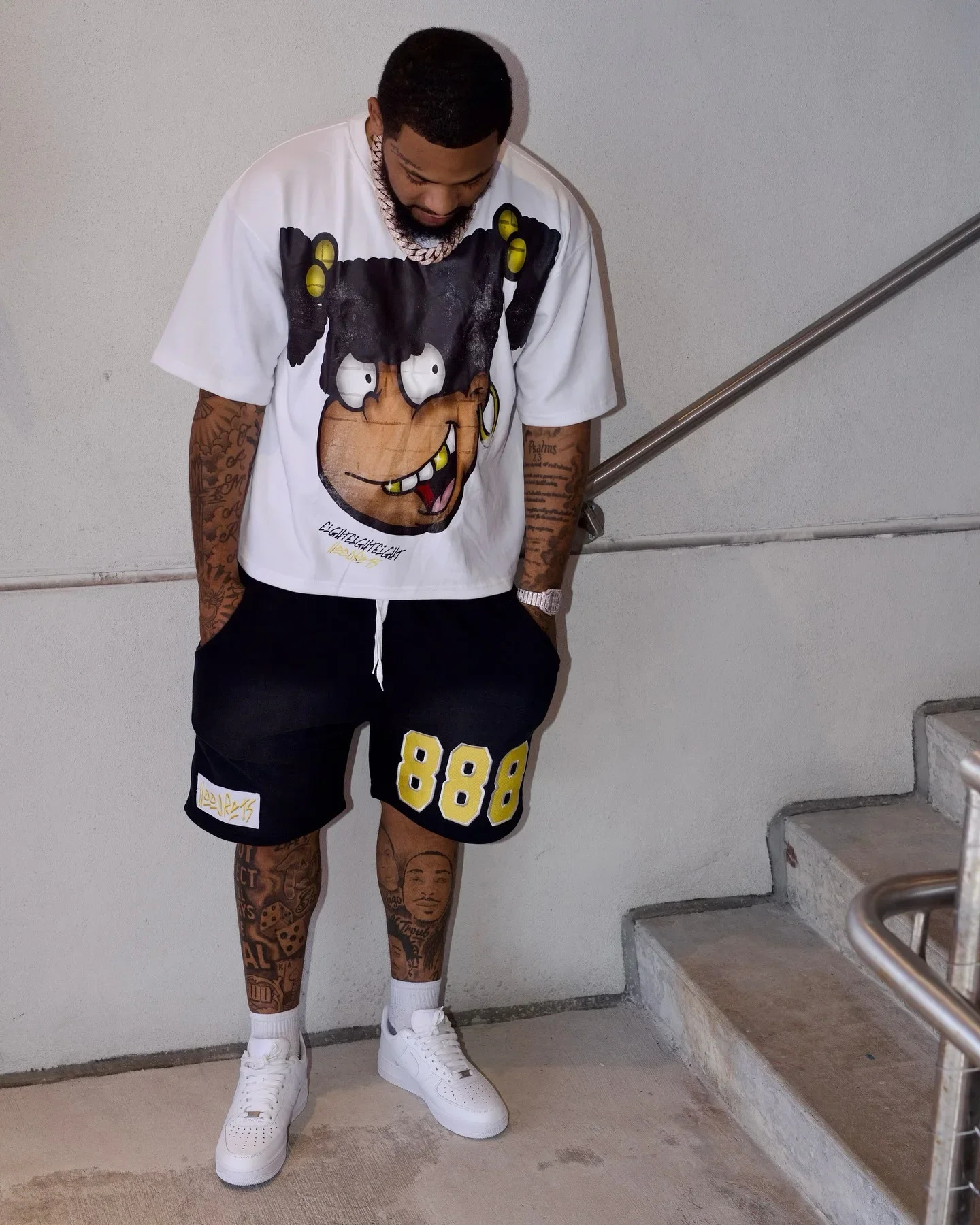 Y2K summer mens oversized loose Tshirt shorts twopiece cartoon printed cotton suit Harajuku clothes 250311