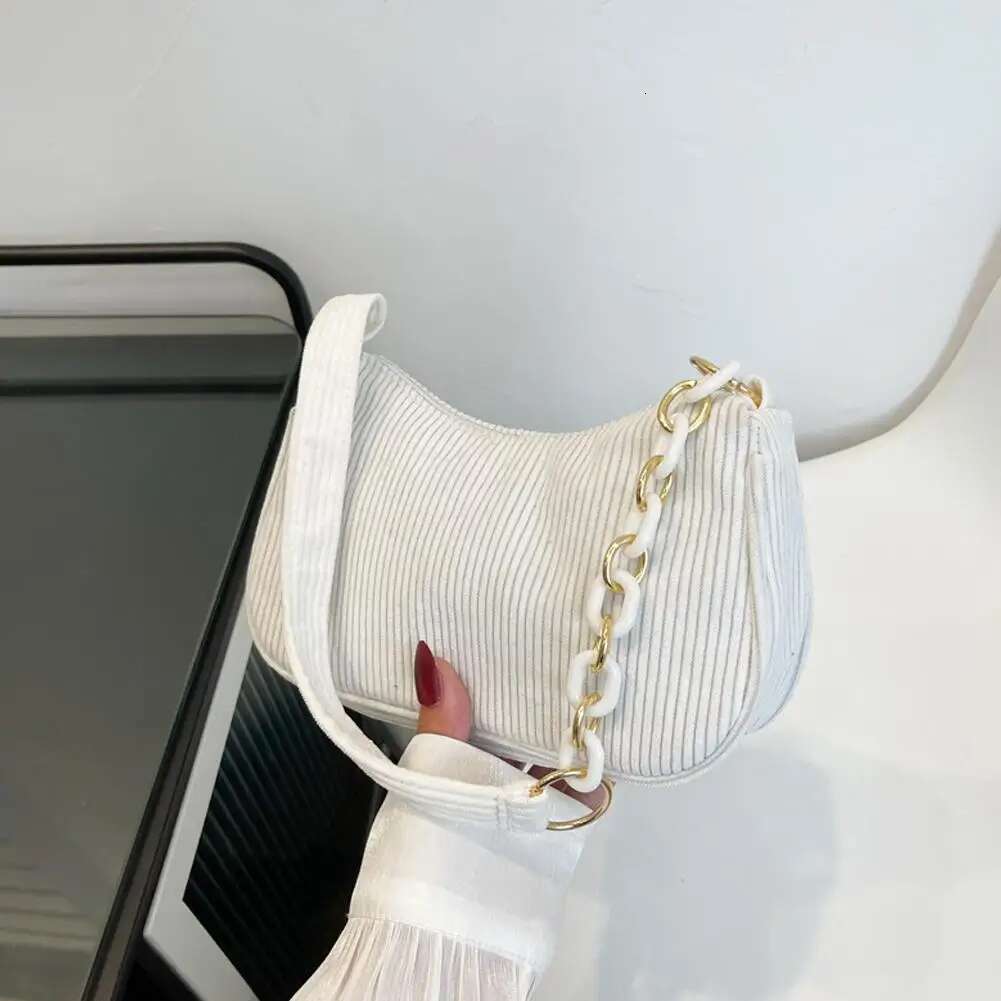 2025 New Retro Handbag Corduroy Designer Fashion Underarm Bag Casual Women's Handbag Single Shoulder Zipper Bag3
