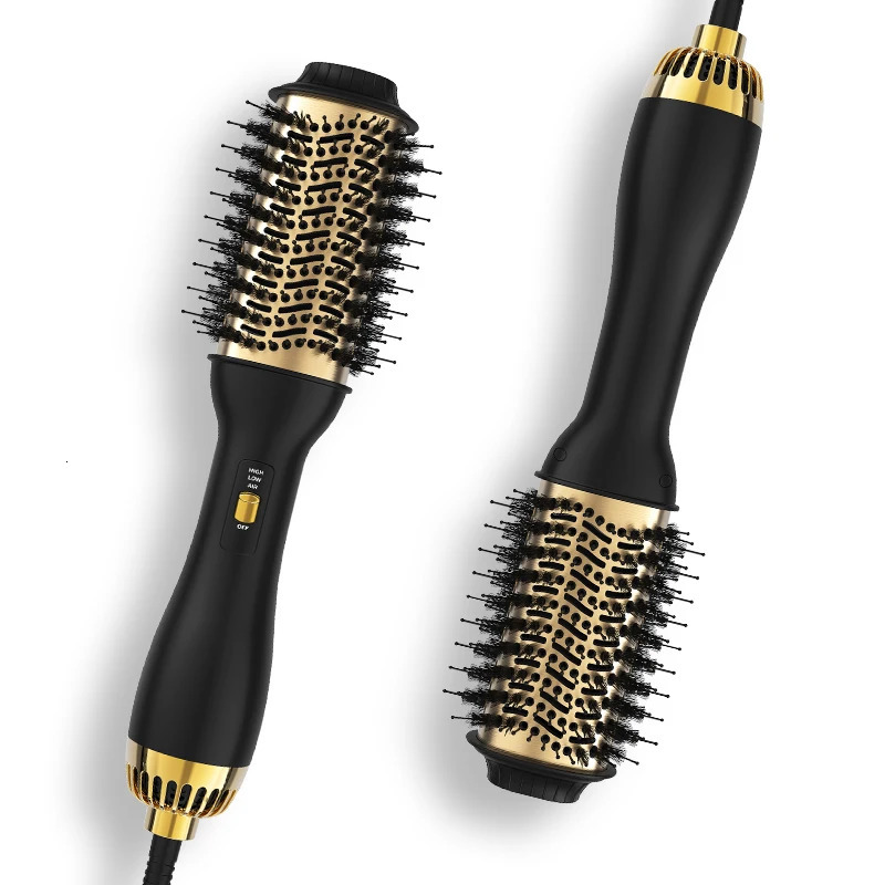 LISAPRO Elegant Black Golden Air Brush 2.0 One Step Hair Dryer Brush and Styler Volumizer Multifunctional Blow Dryer Brush 250324