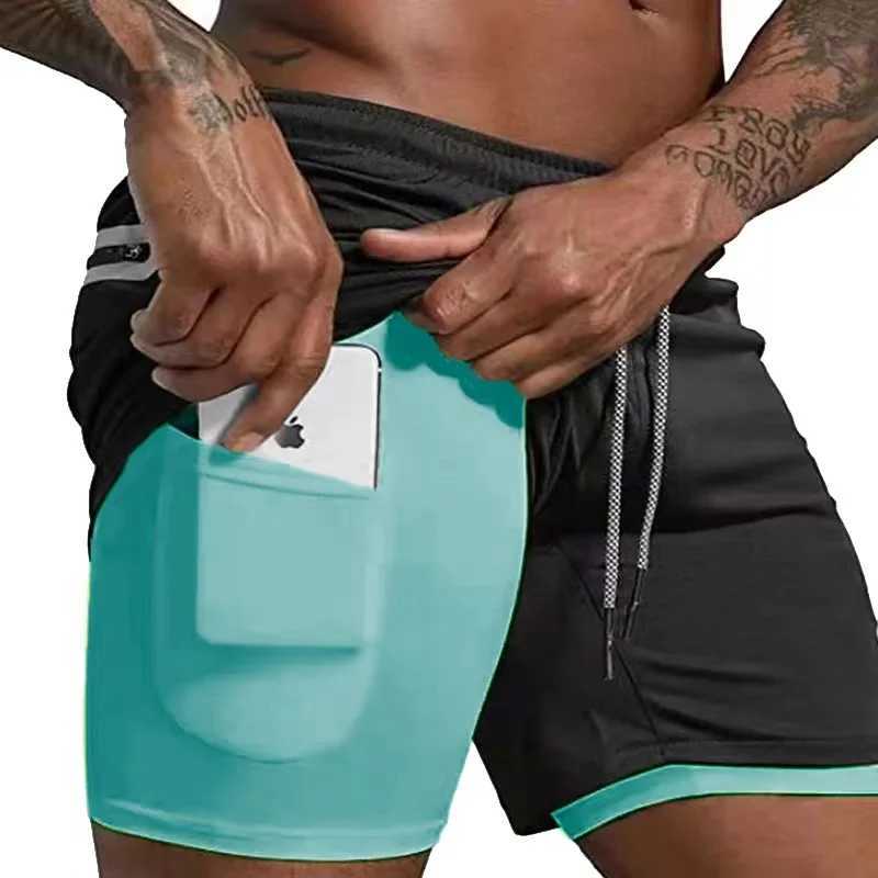2019 Summer Running Shorts Double Layer Shorts 2-inch Training Clothes Mens Gym Fitness Shorts W250324