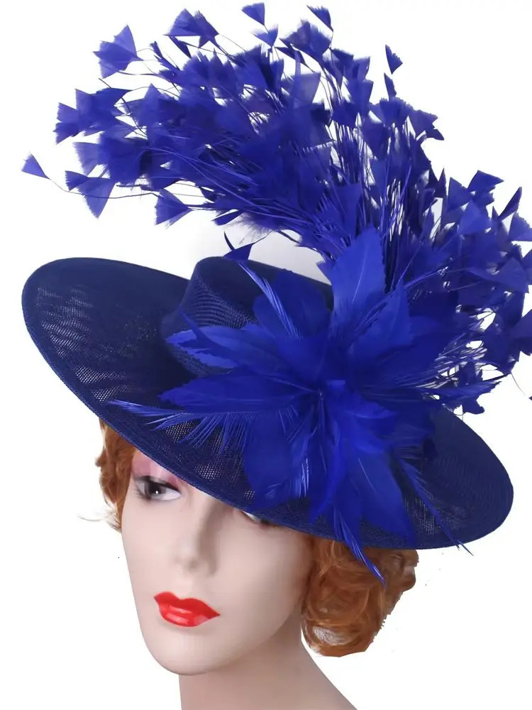 Feather Flower Fascinator Hat Party Wedding Women Pillbox Cap Elegant Ladies Church Occasion Race Millinery Cap Hair Accessories 250322