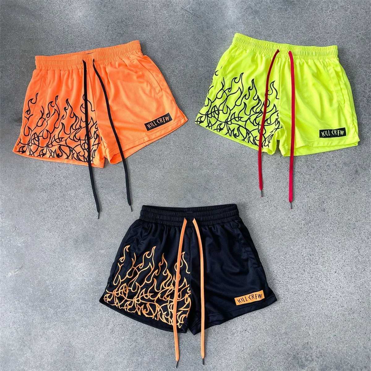 Quick drying running shorts for mens summer gym fitness bodybuilding breathable mesh Bermuda boxing training mens beach pants Ee W250324