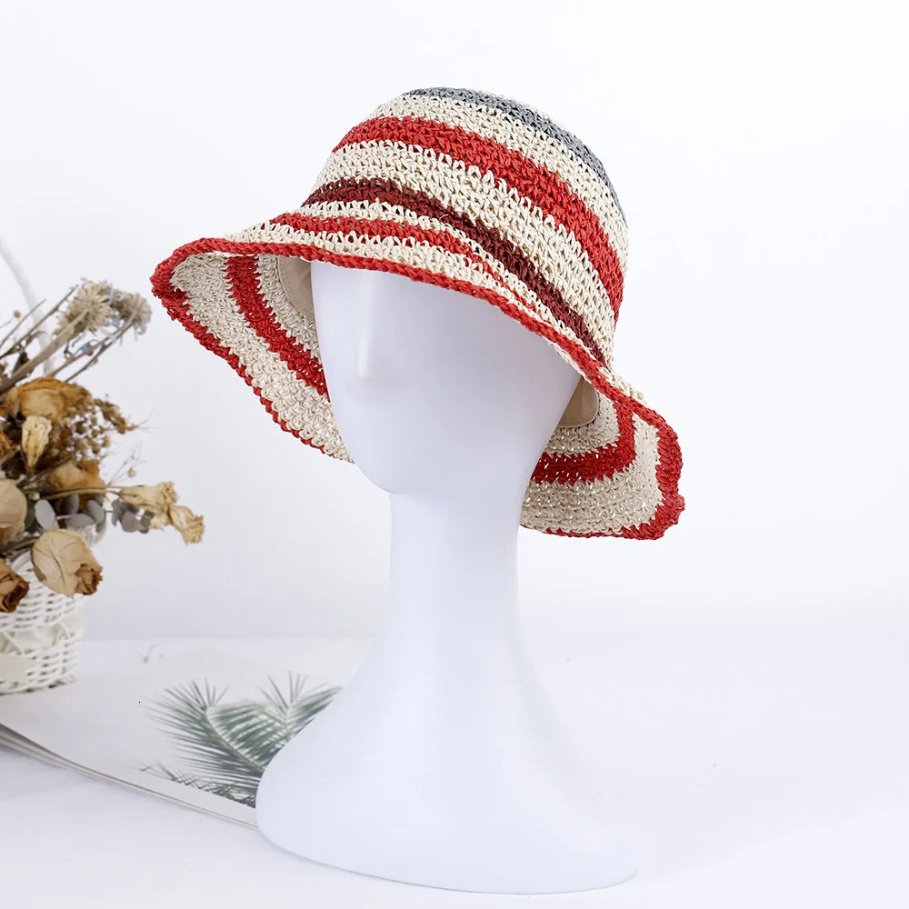 Rainbow Hook Hat Striped Womens Summer Hat Sun Hat Visor Summer Hat Accessories Womens Red Hat 250320