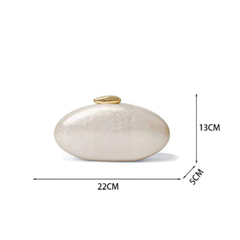 Egg shaped Clutch Bag Evening Party Wallet Womens Wedding Cute Ivory Pearl Summer and Handbag 250320