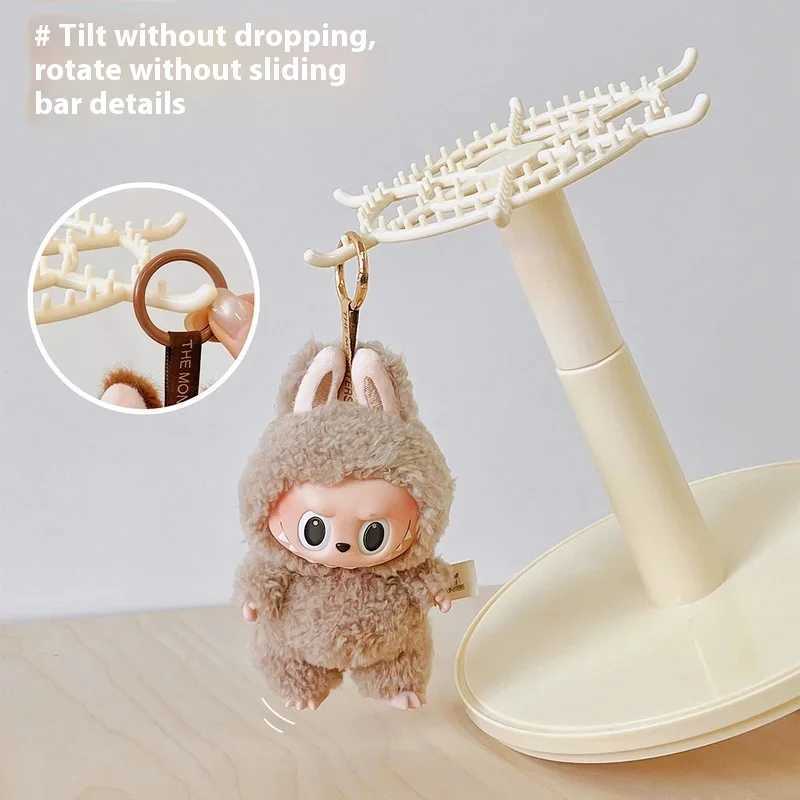 Decorations For Labubu Dolpendant Display Box Rotating Transparent Labubu Doll Handmade Storage Display Stand Decorat OrnamentsC250325