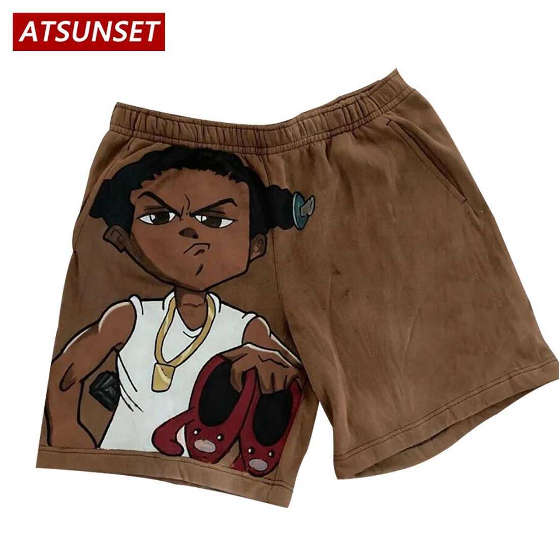 Men's Shorts ATSUNSET 2022 Mens Summer New Hot Casual Shorts Cartoon Printed Pure Cotton Clothing Shorts Hawaiian Fashion Bottom z250325