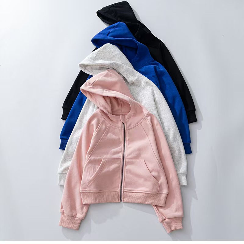 Kids Yoga Hoodie Girls Hooded Sweatershirt Coat Fleece Girl Boy Fintness Children Full Zipper Jacket Keep Warm K03