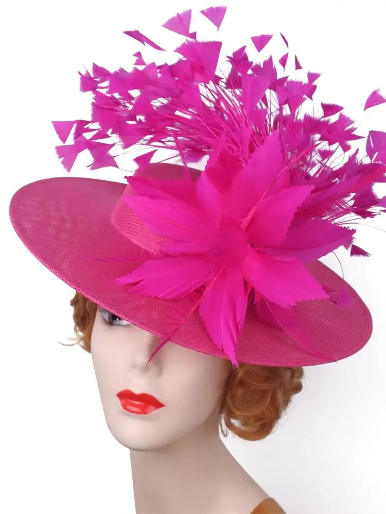 Feather Flower Fascinator Hat Party Wedding Women Pillbox Cap Elegant Ladies Church Occasion Race Millinery Cap Hair Accessories 250322