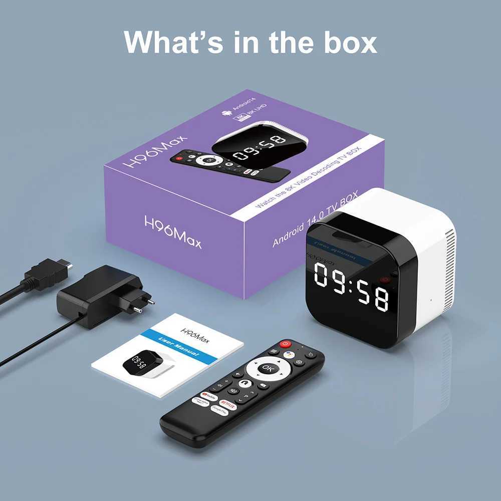 H96 MAX H728 TV Box Android 14 Allwinner H728 Eight Core Cortex A55 Supports 8K Ultra HD 1000M LAN Wifi6 BT5. X Set Top Box X250325
