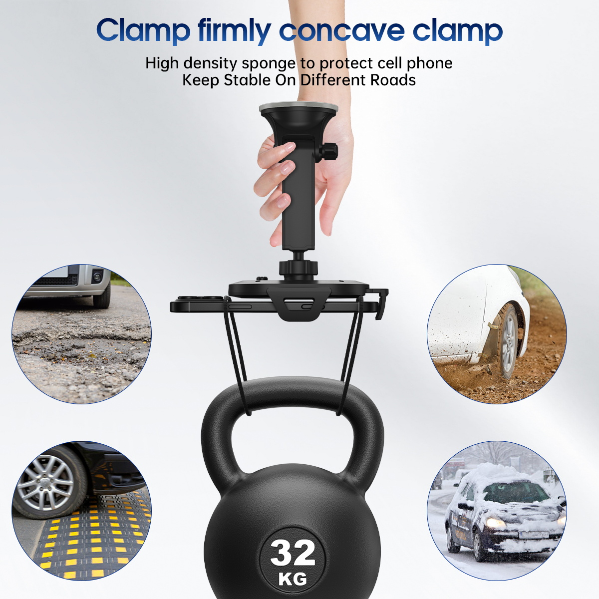 USA STOCK LOCAL ESEEKGO CH-02 Easy One Touch Car Holder Mobile Phone Car Mount Stand 360 Rotation for Universal Cellphones bracket with Box Ship in 2 
