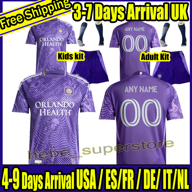 2025 2026 Orlando City SC Soccer Jerseys Kids Kit Man 25 26 Football Shirt Primary Home Purple The Wall Away White Legacy F.TORRES L.MURIEL OJEDA JANSSON